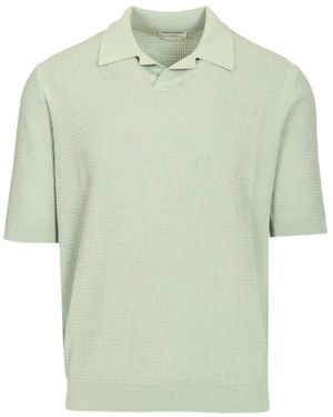 Ballantyne Buttonless Baumwoll-Waffel-Polohemd - Grün