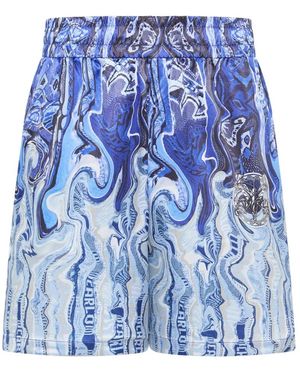 carlo colucci Artistieke Gebreide Shorts - Blauw