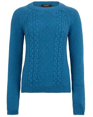 Moorer Truien & Vesten ,Blauw ,Kasjmier Misurina Crew Neck Sweater