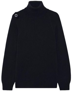 Ma Strum Rollkragen Strickpullover - Blau
