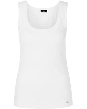 Marc Cain Tanktop Aus Feinripp - Weiß