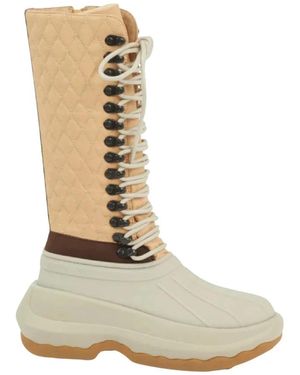 KENZO Quilted-Pattern Laarzen - Naturel