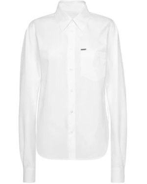 DSquared² Lange Lantaarnmouwe Blouse - Wit
