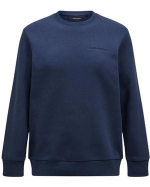 Peak Performance Hoodies & Sweatvesten ,Blauw ,Katoen Original Small Logo Crew