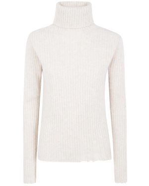 Uma Wang Truien & Vesten ,Wit ,Geribbelde Hoge Hals Top