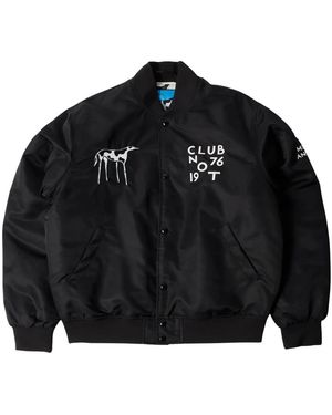 by Parra Club Not 1976 Satin Bomber Jacket - Schwarz
