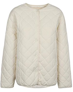 Sandbeige Jassen ,Wit ,Nylon Gewatteerde Nylon Jas