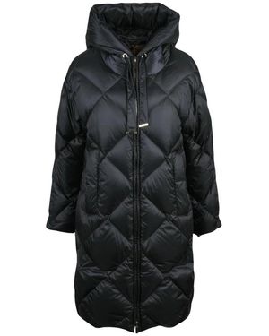Max Mara Trefe Lange Donsjas - Zwart