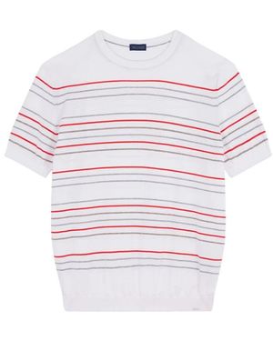 Paul & Shark Gestreifter Baumwoll-Kaschmir-Pullover - Weiß