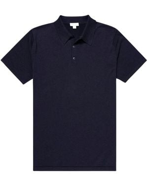 Sunspel Sea Island Ss Polo - Blauw