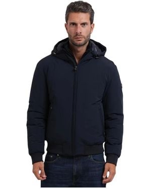 BOSS Waterafstotende Jas Met Double B Monogram - Blauw