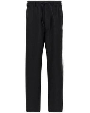 Y-3 Broeken ,Zwart ,Polyester Sport Uniform Broek 3-Strepen