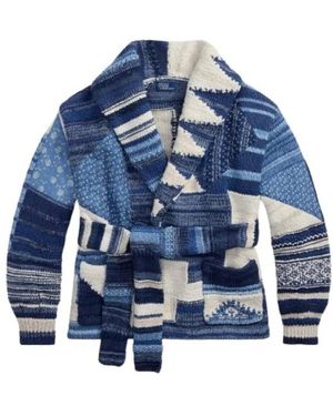 Polo Ralph Lauren Patchwork Wrap Cardigan - Blau