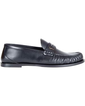 Saint Laurent Schoenen ,Zwart ,Leer Loafers - Blauw