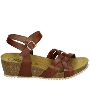 Hee Schoenen ,Bruin ,Leer 25001 High L Sandal