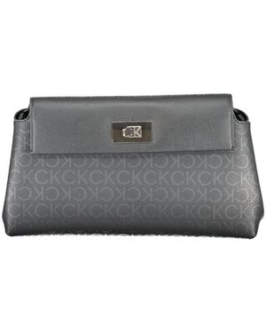 Calvin Klein Tassen ,Zwart ,Polyester Clutch Met Verstelbare Riem - Grijs