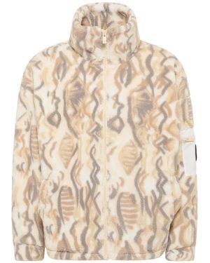 carlo colucci Gemütliche Oversize Teddyjacke - Natur
