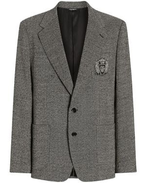 Dolce & Gabbana Kostuums ,Grijs ,Wol Portofino Single-Breasted Jacket