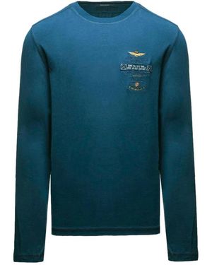 Aeronautica Militare Long Sleeve T-Shirts - Blue