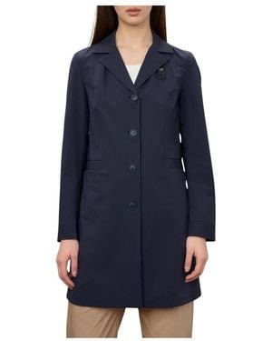 Blauer Langer Gabardine Parka - Blau