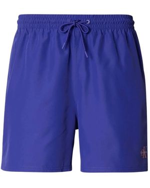 Calvin Klein Medium Drawstring Zwemshorts - Blauw