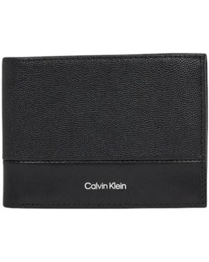 Calvin Klein Schwarzes Leder Bifold Portemonnaie