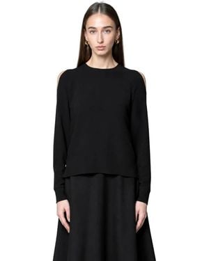 Kaos Truien & Vesten ,Zwart ,Polyester Gebreide Trui Met Ronde Hals