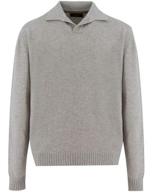 Sease V-Neck Strickware - Grau