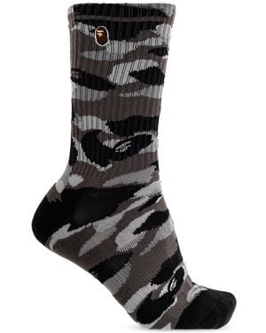 A Bathing Ape Socken Mit Logo - Schwarz