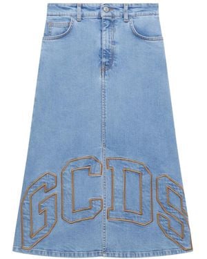 Gcds Logo-Borduursel Rok - Blauw