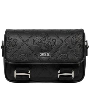 Guess Schwarze Crossover Tasche Boston Stil