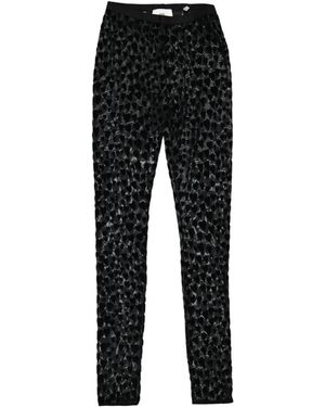 Ami Paris Paris Heart-Embroidered Leggings - Black