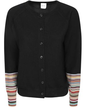 Paul Smith Bunt Gestreifter Strick-Cardigan - Schwarz