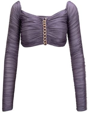 Elisabetta Franchi Long Sleeve Tops - Viola