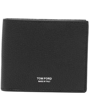 Tom Ford Accessoires ,Zwart ,Leer Grain Leather Classic Bifold Wallet