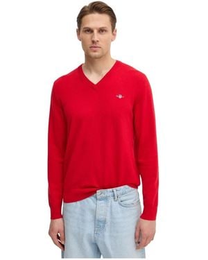GANT V-Neck Knitwear - Rojo