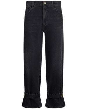 Liu Jo Jeans ,Zwart ,Katoen Cropped Carrot Fit Jeans - Blauw
