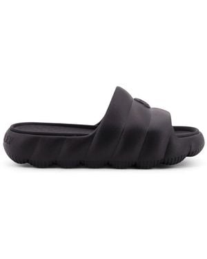 Moncler Schwarze Sandalen Mit Logo-Patch