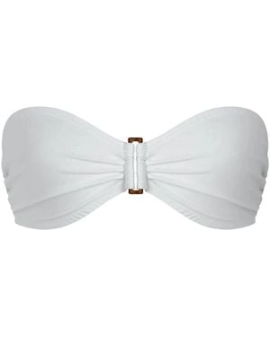 Vilebrequin Bandeau Shiny Stretch Bikini Top Solid - Weiß