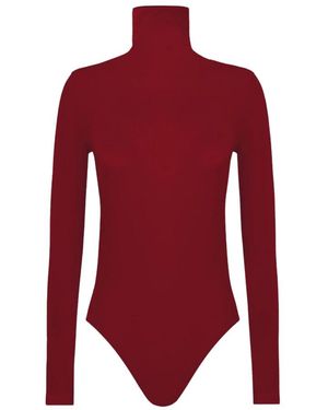 Wolford Tops ,Rood ,Wol Naadloze Wol String Body