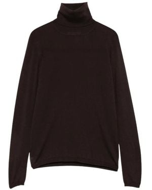 Max Mara Truien & Vesten ,Bruin ,Wol Saluto Polokraag Trui - Zwart
