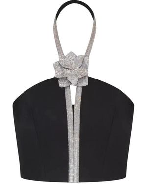 Nue Tops ,Zwart ,Zwarte Roos V-Hals Top