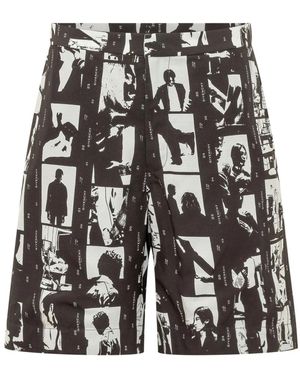 Givenchy Bermuda Shorts Met Fotografische Negatiefprint - Zwart