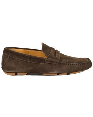 Testoni Schoenen ,Bruin ,Leer Leren Mocassin Schoenen