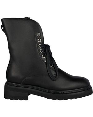 Alma En Pena. Schoenen ,Zwart ,Leer Enkellaars Met Veters