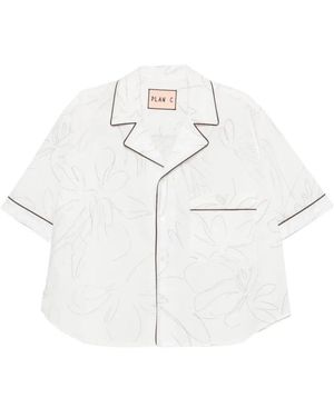 Plan C Flower Pencil Shirt - Wit