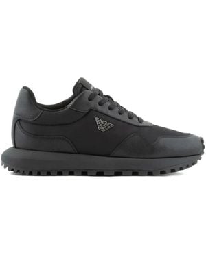 Emporio Armani Casual Sneakers Für Männer Und Frauen - Schwarz