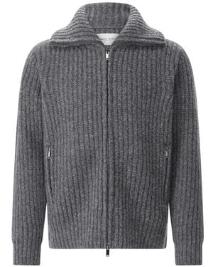 Roberto Collina Strickjacke Mit Zopfmuster - Grau