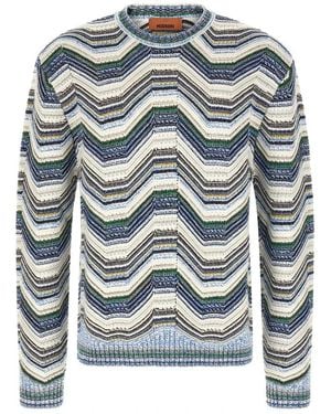 Missoni Truien & Vesten ,Veelkleurig ,Katoen Gebreide Kleding - Blauw