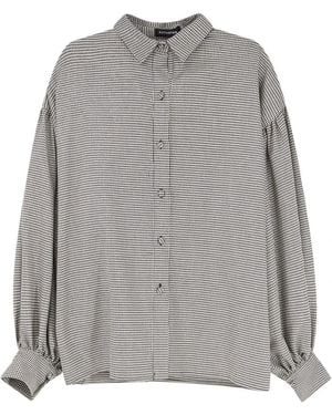 ACTUALEE Overhemden ,Zwart ,Polyester Pied-De-Poule Shirt Met Lurex Effect - Grijs